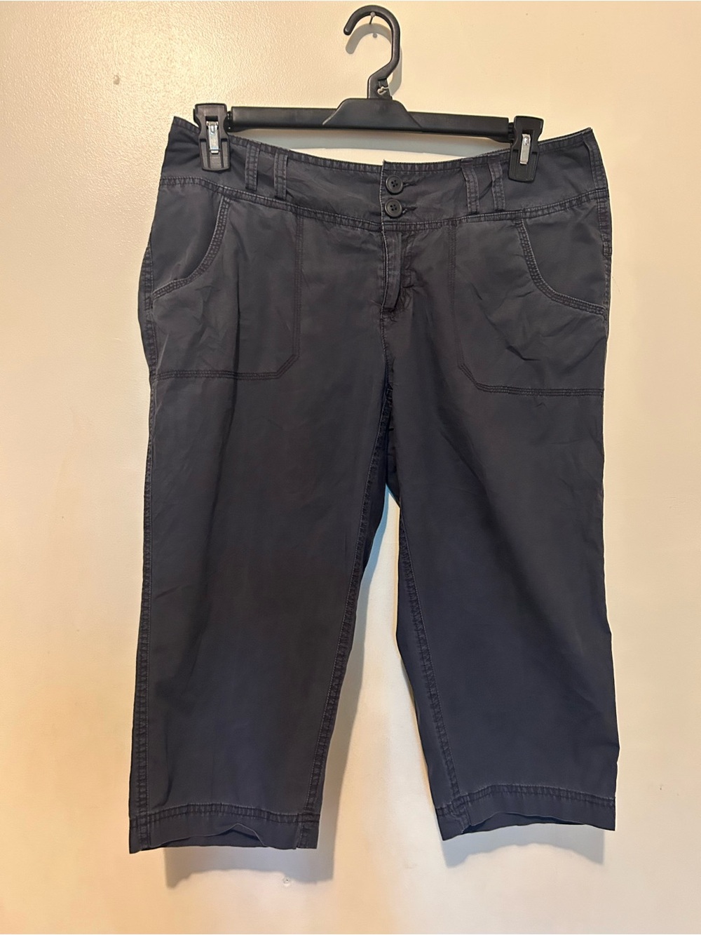 Columbia Cropped Utility Capris Sz 12 Grey  Cotton Outdoors